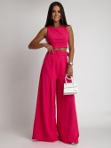 2-piece set, wide pants and dark pink blouse AZRHP3868